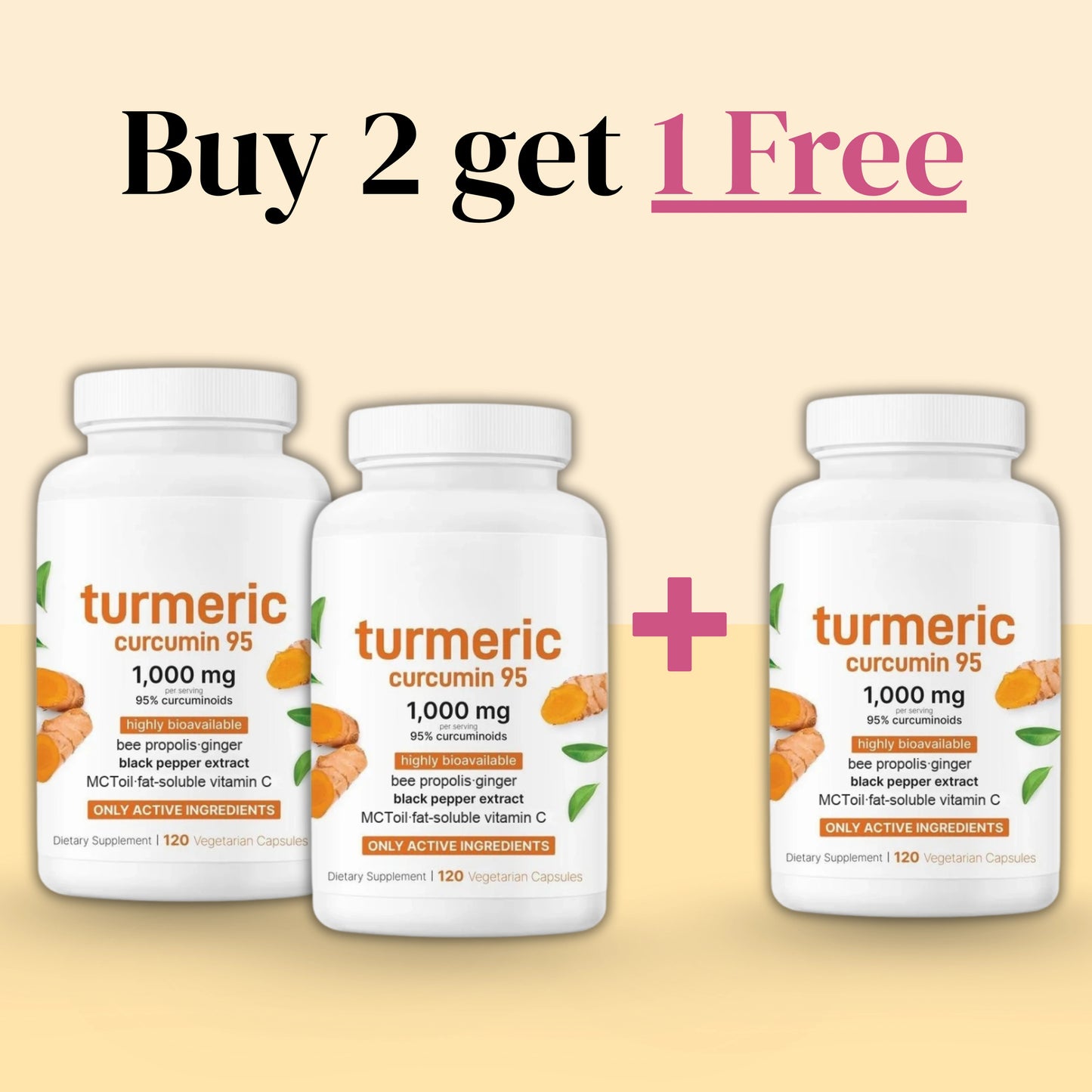 Turmeric Curcumin with Black Pepper & MCT Oil – Buy 2 Get 1 FREE